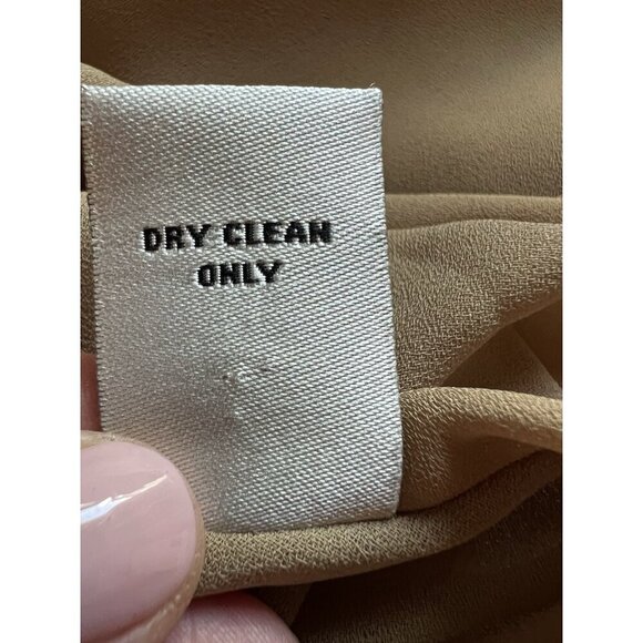 Vintage Y2K Max Studio brown geometric silk lined skirt M ruffle officecore - Picture 9 of 9